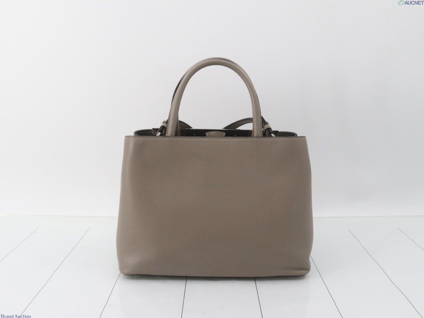 FENDI Vitello Dolce Century Petite 2Jours Tote Carbone Grey