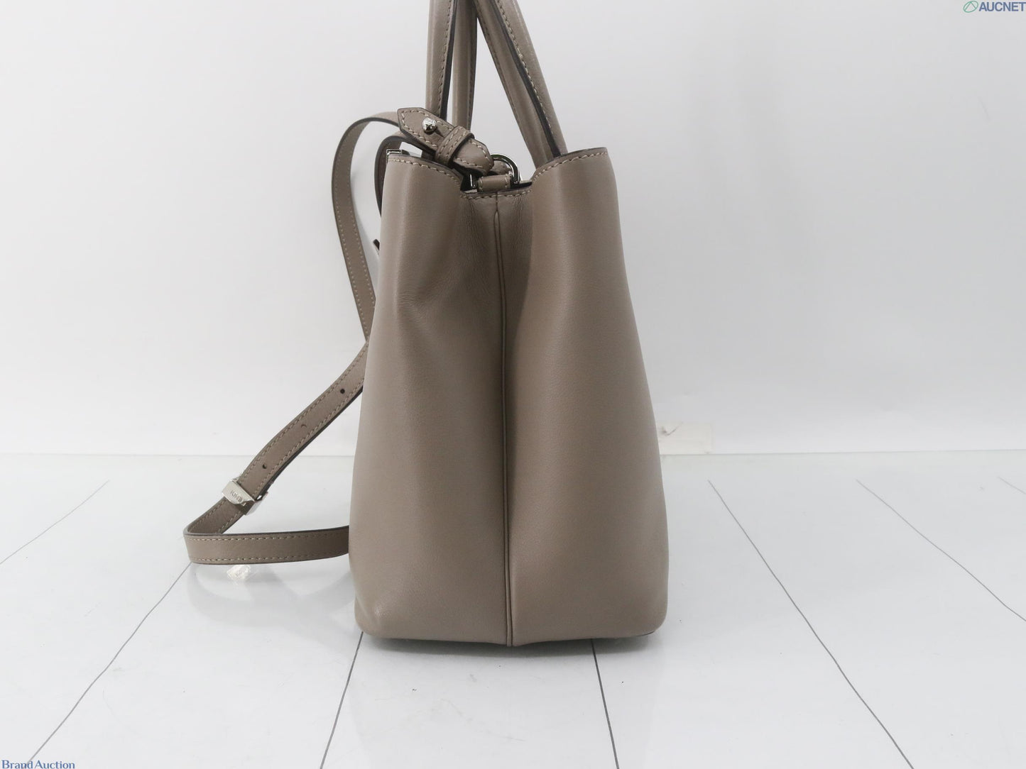 FENDI Vitello Dolce Century Petite 2Jours Tote Carbone Grey