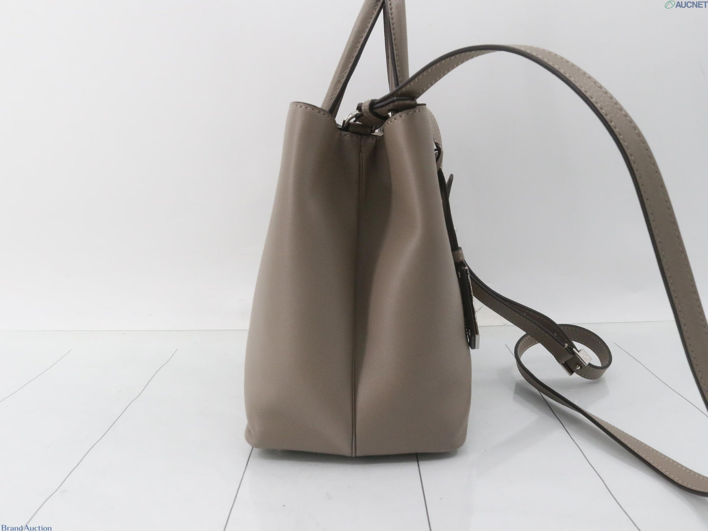 FENDI Vitello Dolce Century Petite 2Jours Tote Carbone Grey