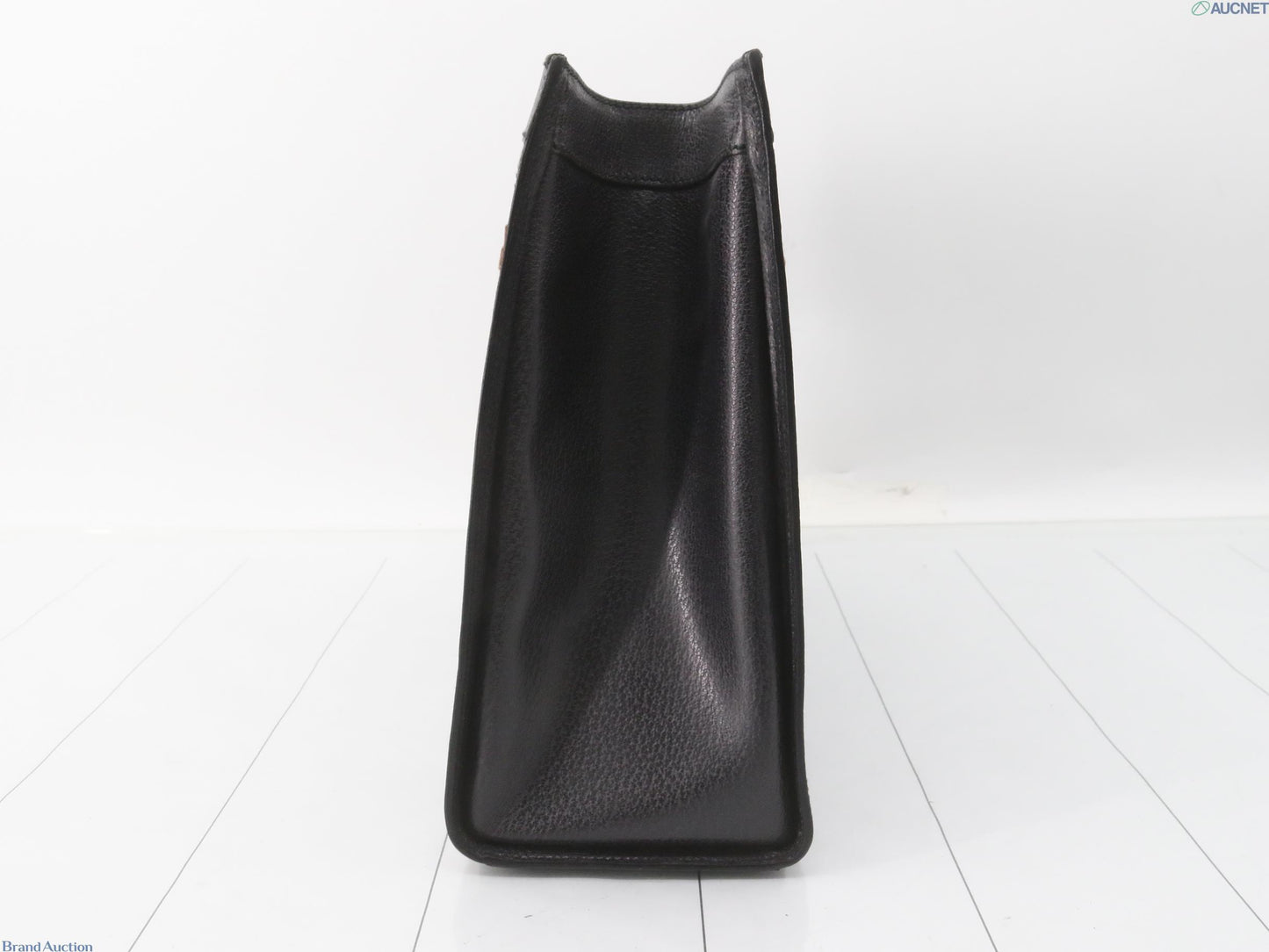 Gucci Diana black leather tote bag with bamboo handle