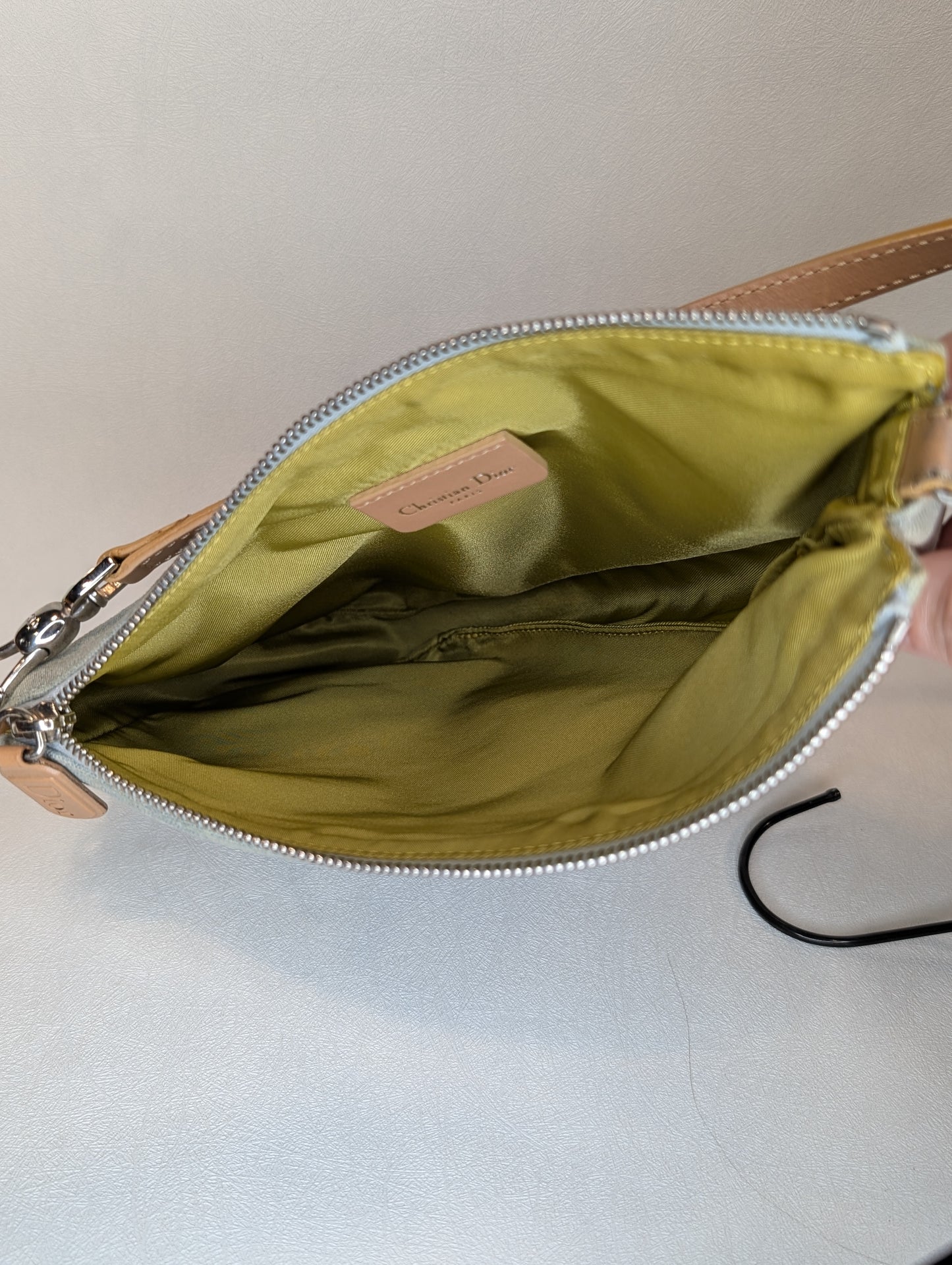 Dior Mini Saddle Pouch, Denim And Leather