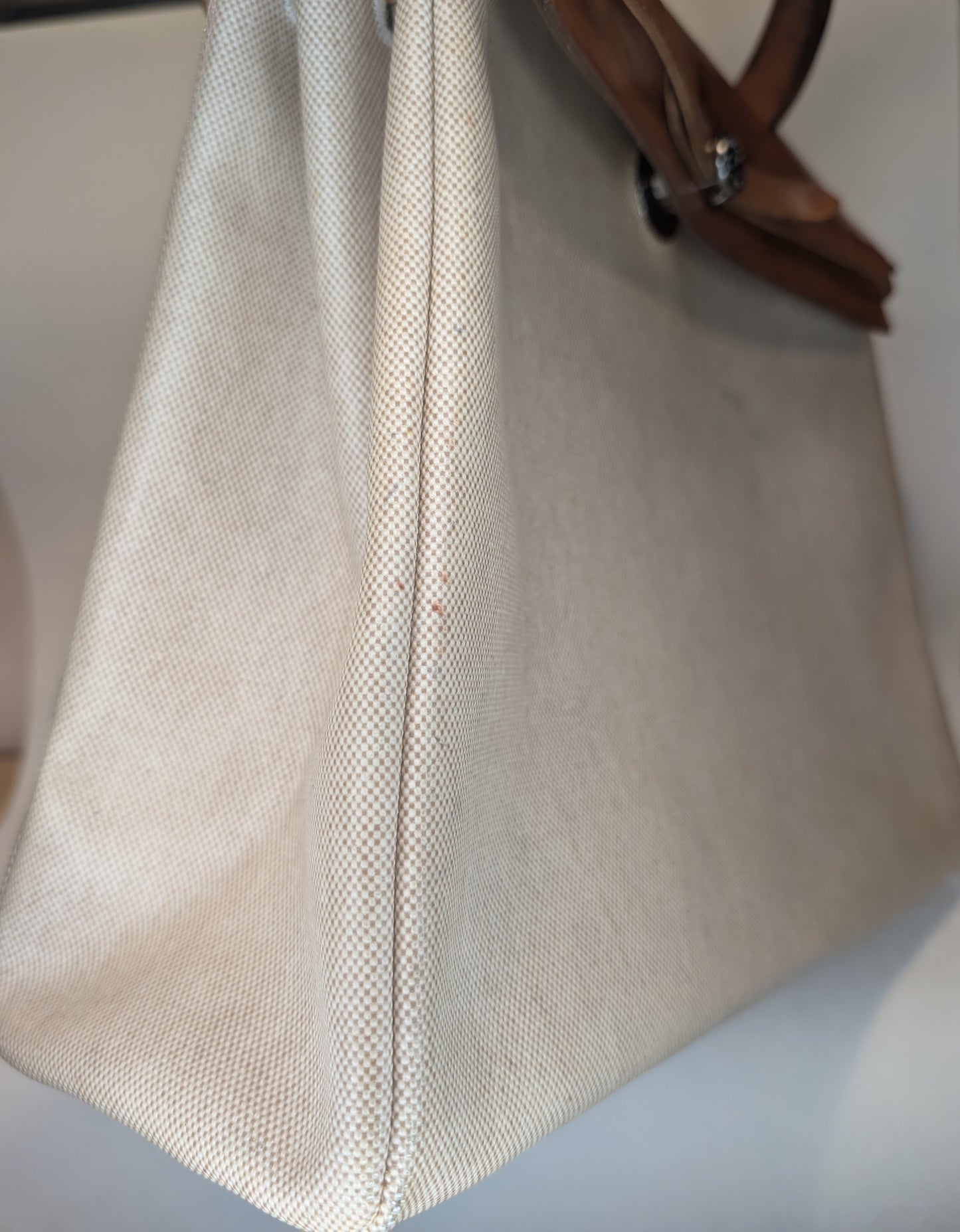 Hermes Herbag 39 Toile & Vache Herbag 39 Handbag White Brown