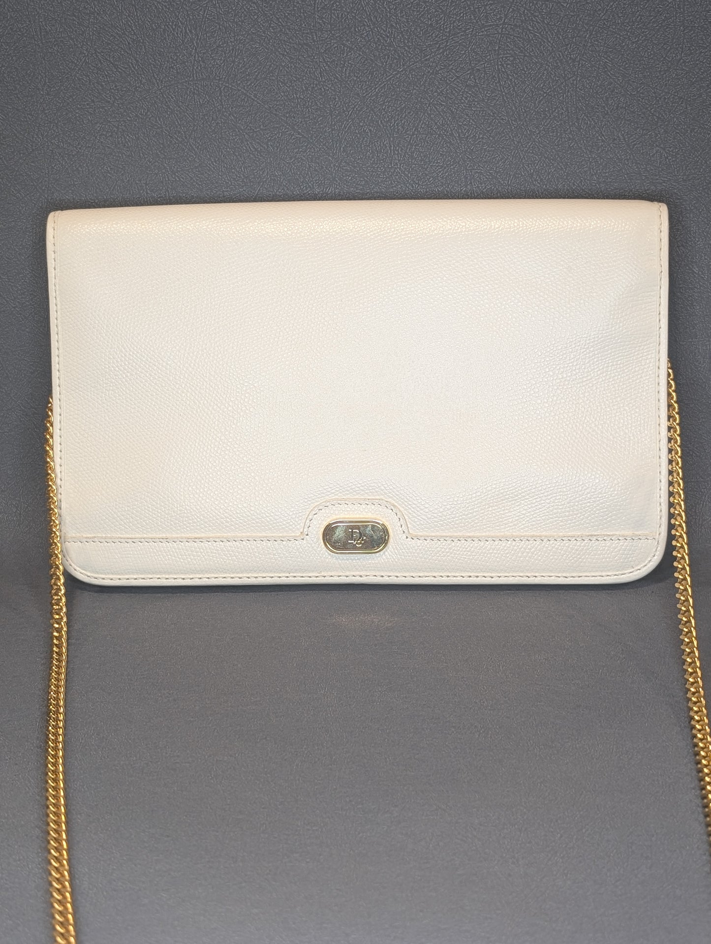 Dior white and gold WoC shoulder bag