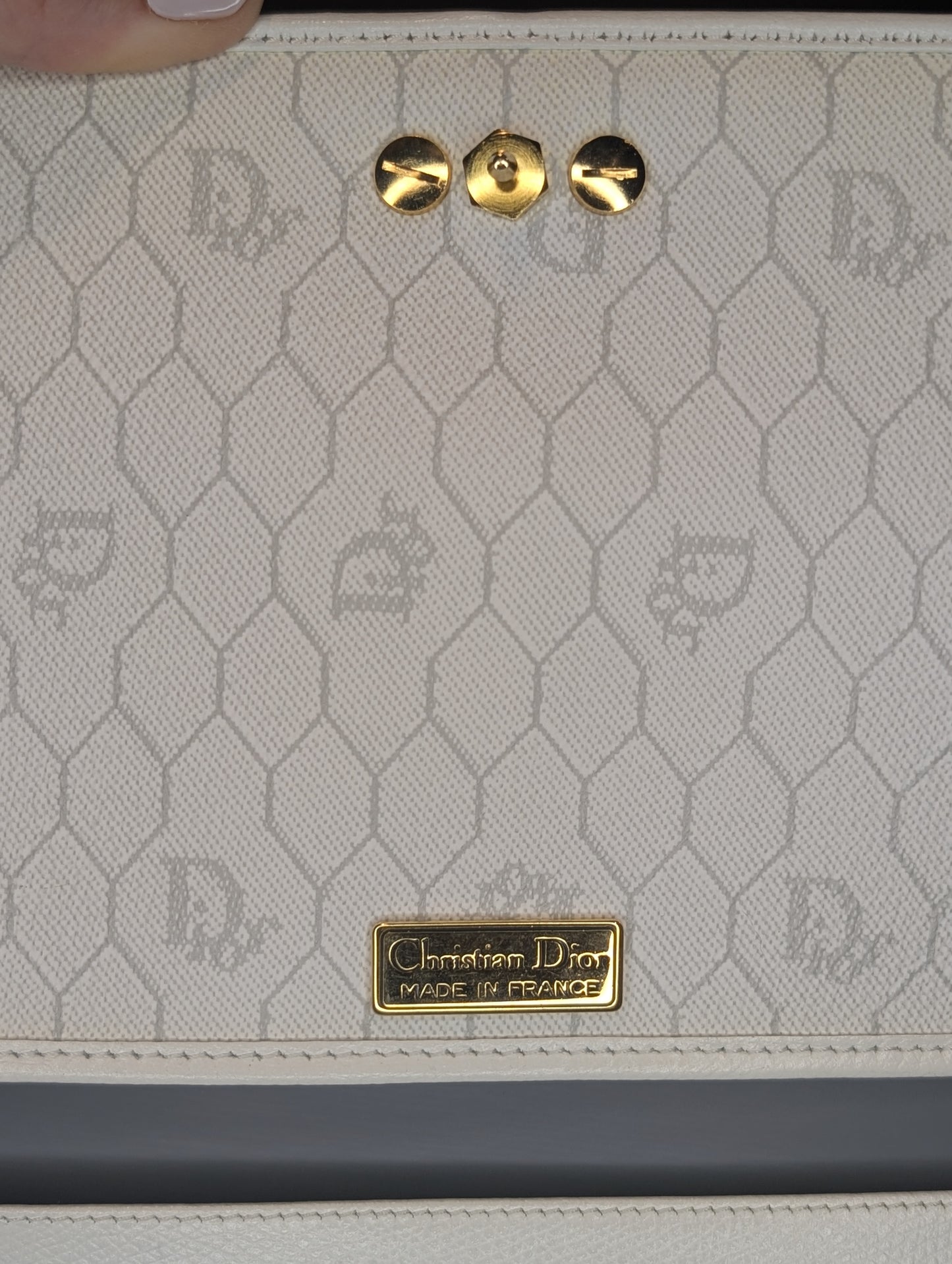 Dior white and gold WoC shoulder bag
