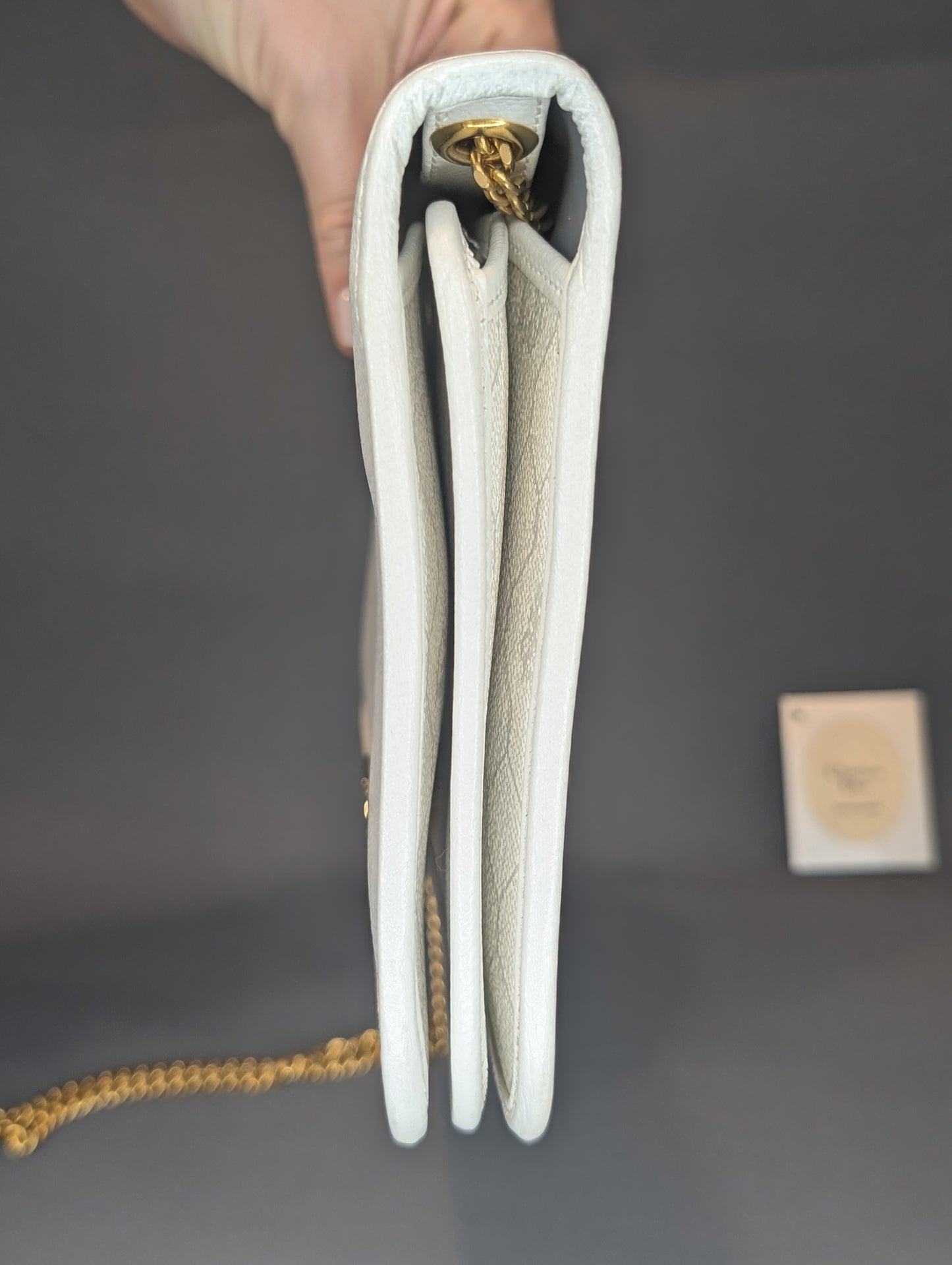 Dior white and gold WoC shoulder bag