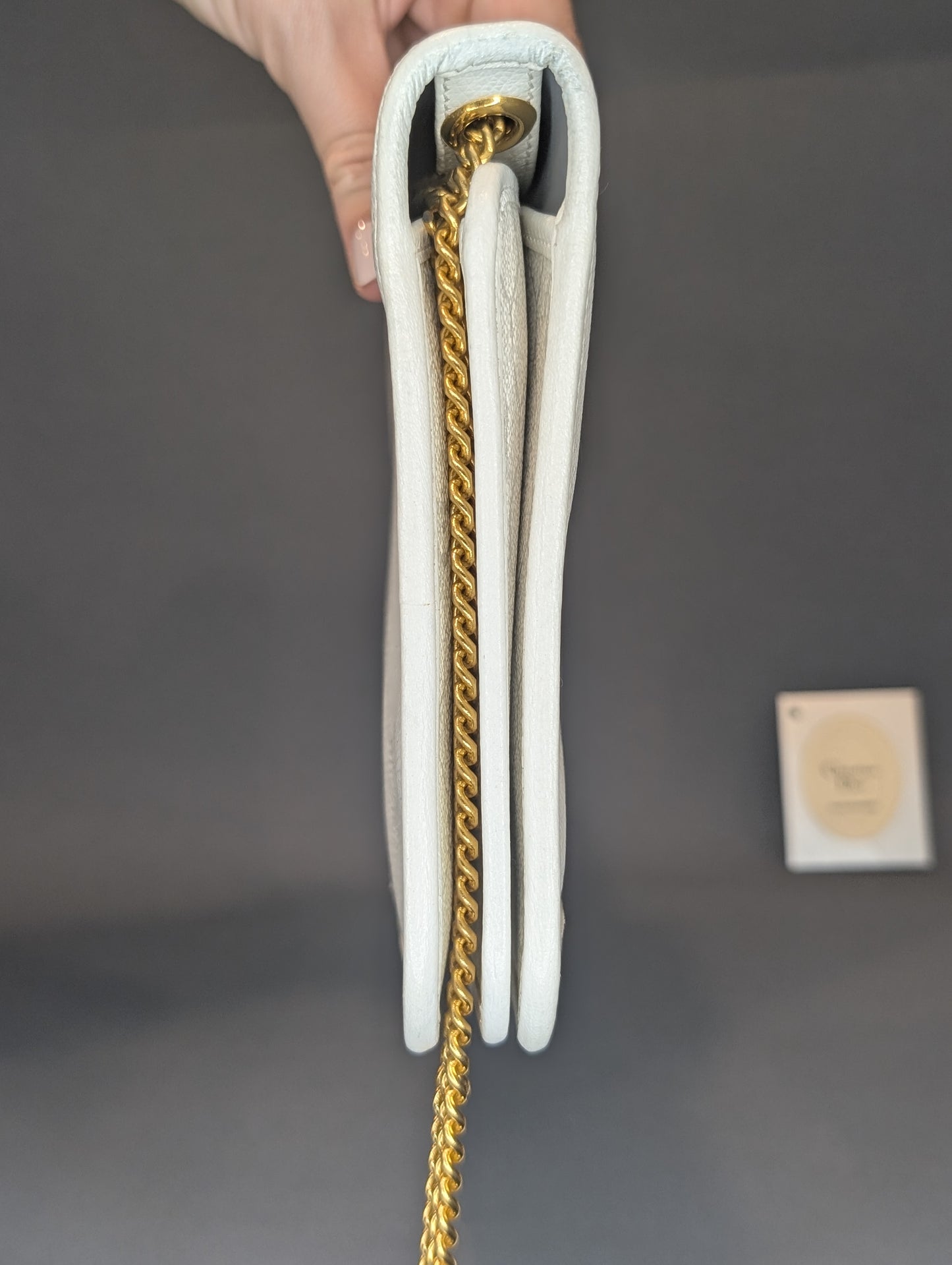 Dior white and gold WoC shoulder bag