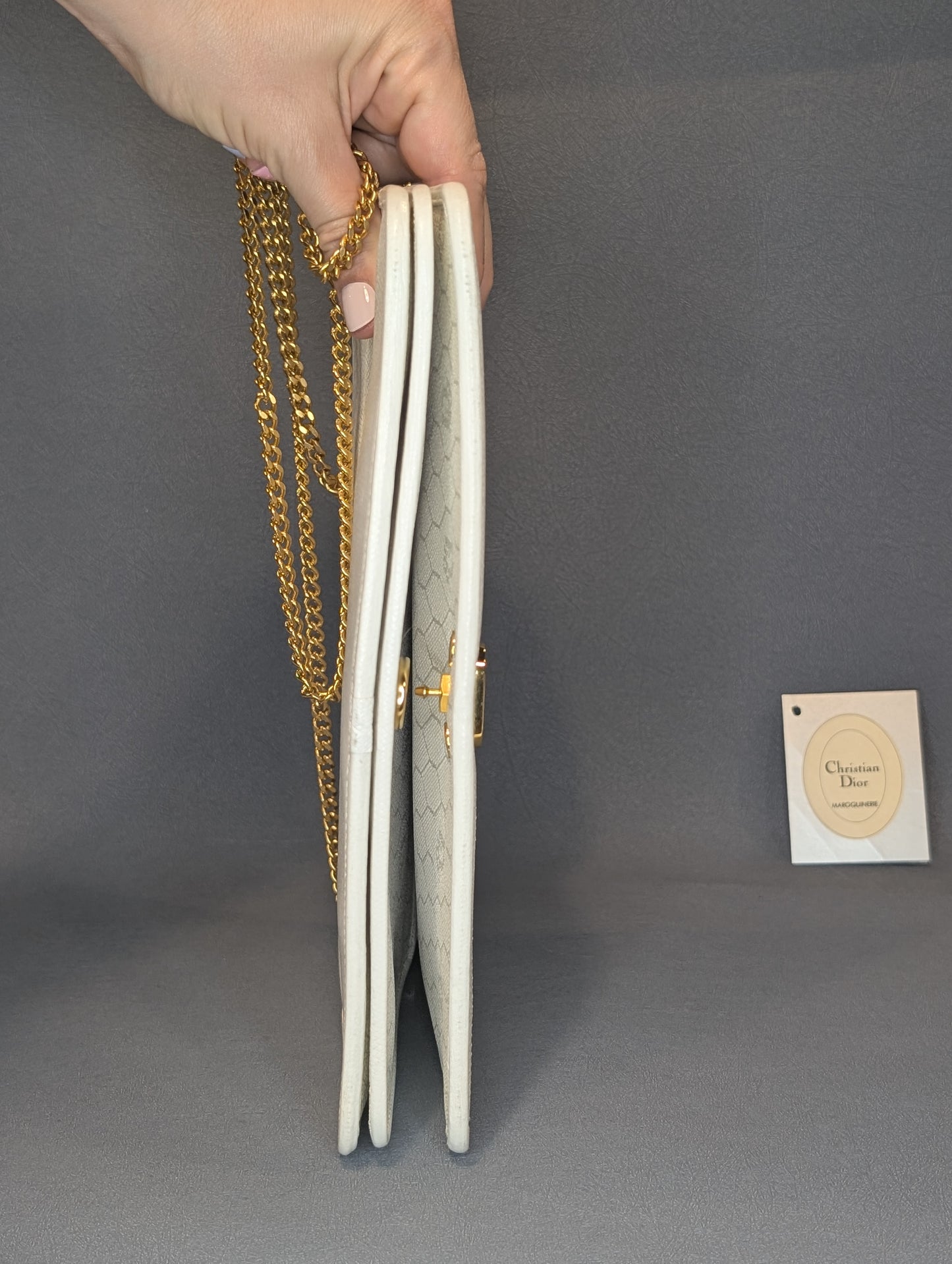 Dior white and gold WoC shoulder bag