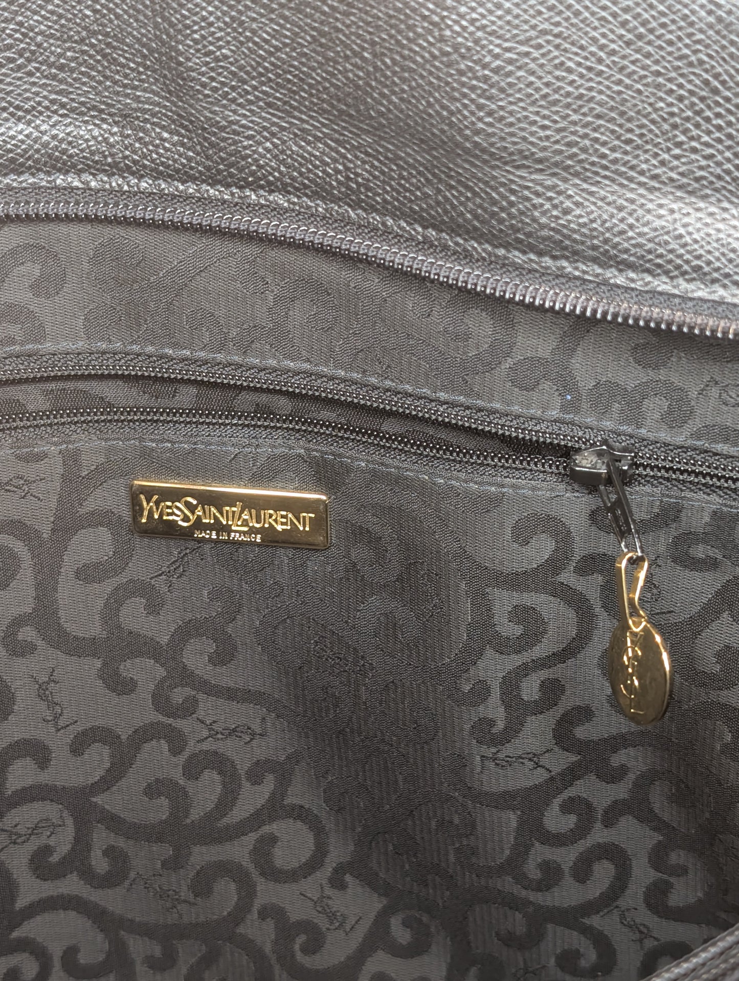 Saint Laurent black arabesque tote leather bag