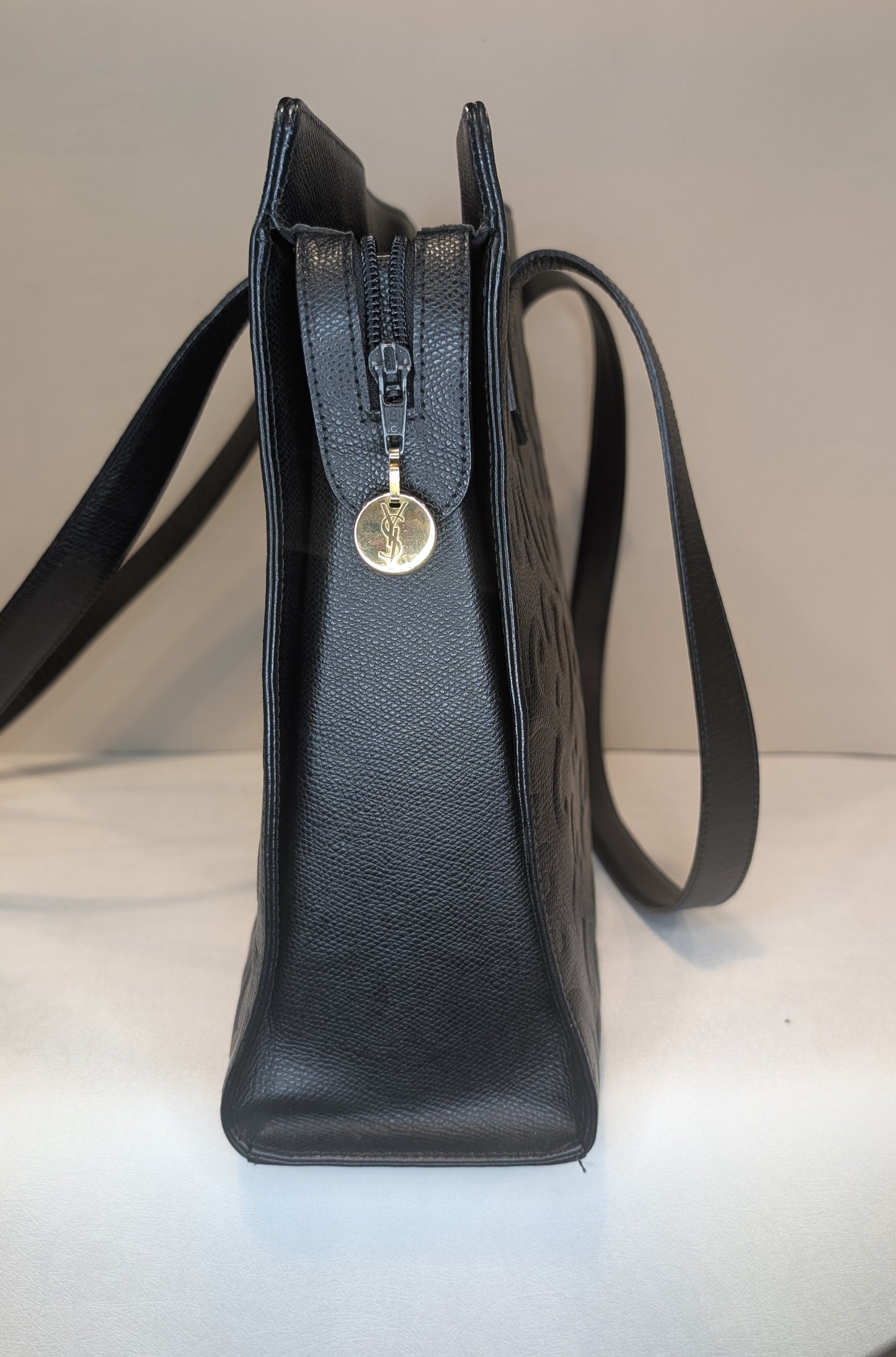 Saint Laurent black arabesque tote leather bag