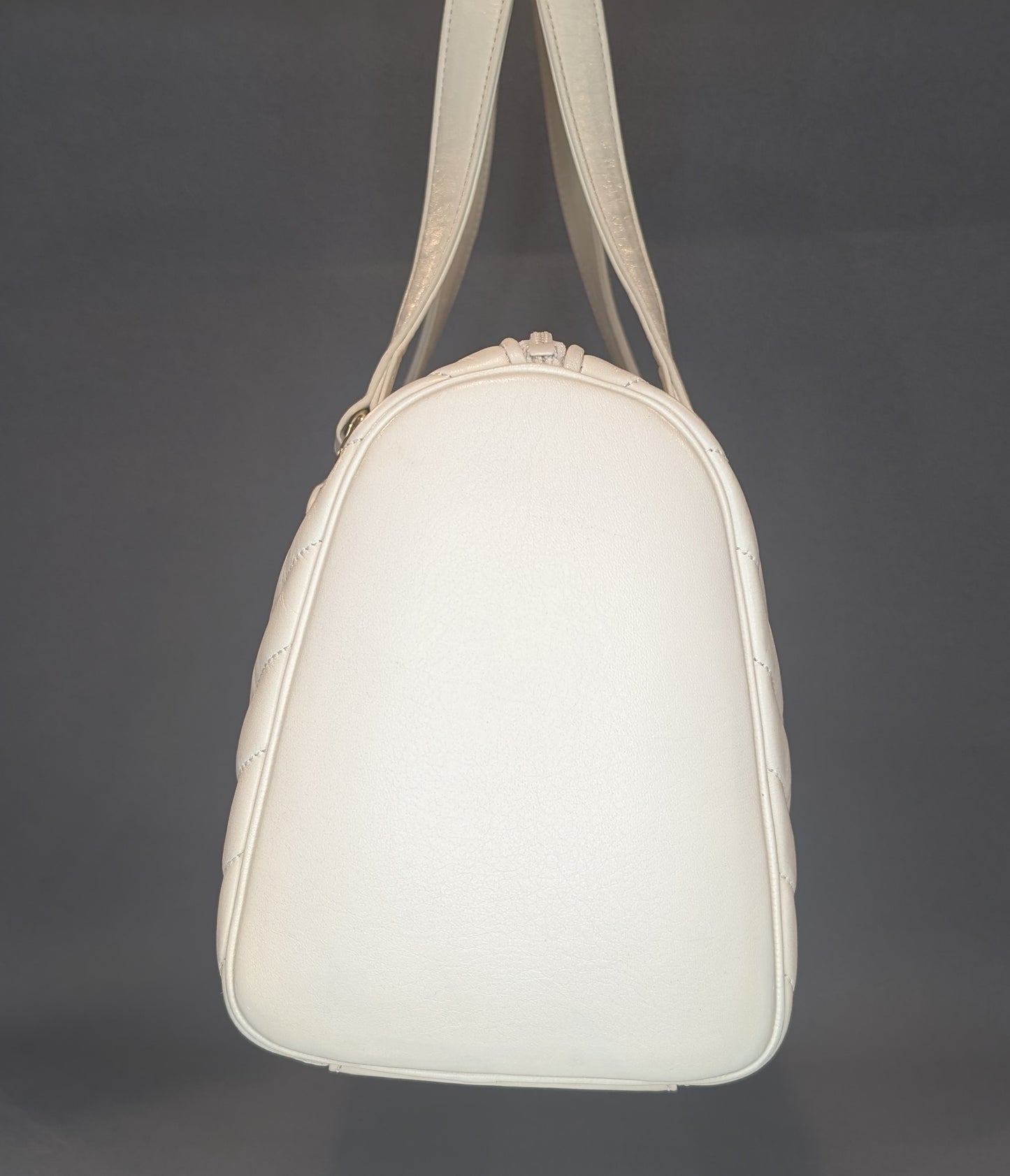 Saint Laurent YSL White Vintage Loulou Boston Shoulder Bag Gold Hardware