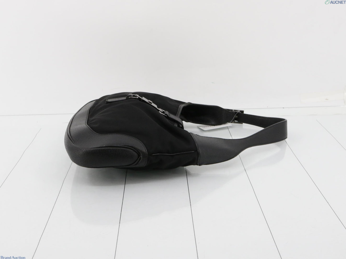 Gucci Jackie Black leather and nylon with silver hardware