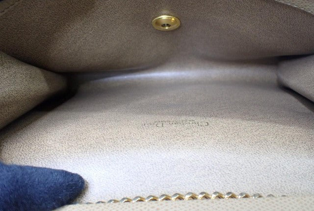 Christian Dior Vintage Leather Chain Shoulder Bag Beige With Gold Hardware